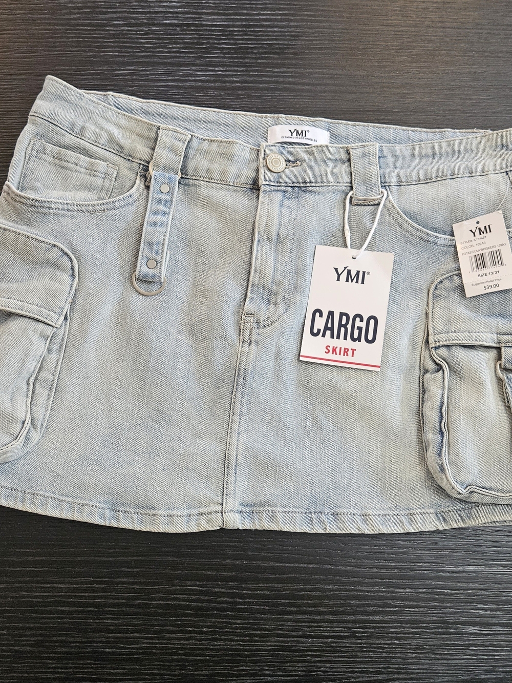 YMI Light Blue Cargo Denim Skirt